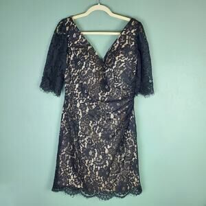 Christina Wu Occasions Black Lace Midi Dress Size 12